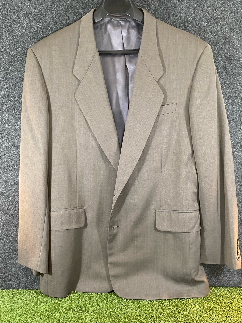 Vtg Tom James Custom Blazer Sport Coat Mens 46r Tailored Fit Olive Green Stripes